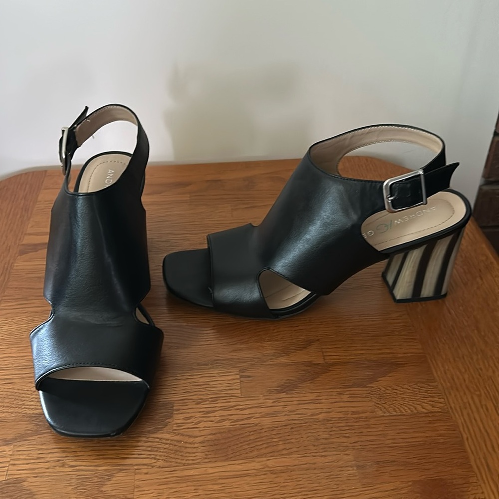 Andrew Geller Black Sandal/ Heels.           Size 9 1/2.   Very good condition.